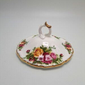 Royal Albert Old Country Roses Replacement Lid Only Floral Gold Trim